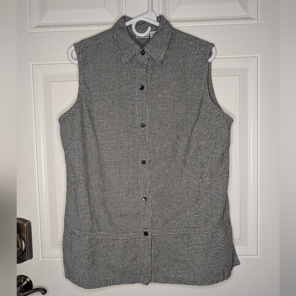 Carolina Colours Tops - Carolina Colours Plus Women's Size 16W Black White Checked Sleeveless Tunic